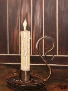 Candle Light Acrylic on Watercolor Board - 12" X 9"